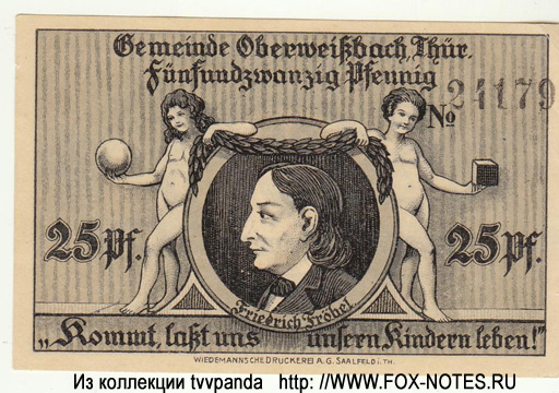 Gemeinde Oberweißbach Thür. 25 Pfennig 1921 notgeld