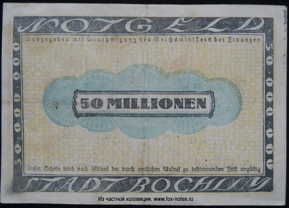 Stadt Bochum 50 Millionen Mark 1923