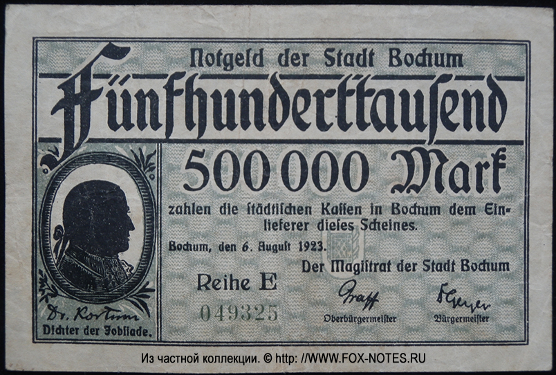 Stadt Bochum 500000 Mark 1923