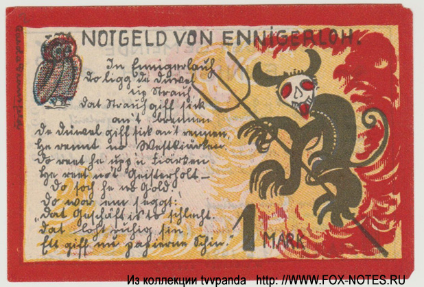 Notgeld der Gemeinde Ennigerloh 1  1921
