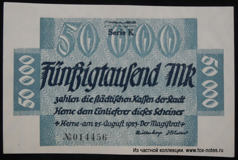 Stadt Herne 50000 mark 1923