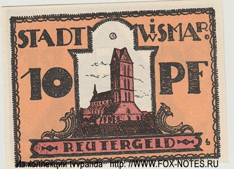 Stadt Wismar Reutergeld 10 Pfennig 1921