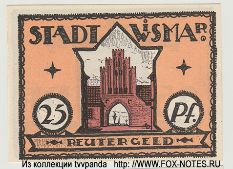 Stadt Wismar Reutergeld 25 Pfennig 1921