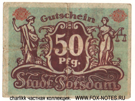 Stadthauptkasse Sparkasse 50 Pfennig 1920