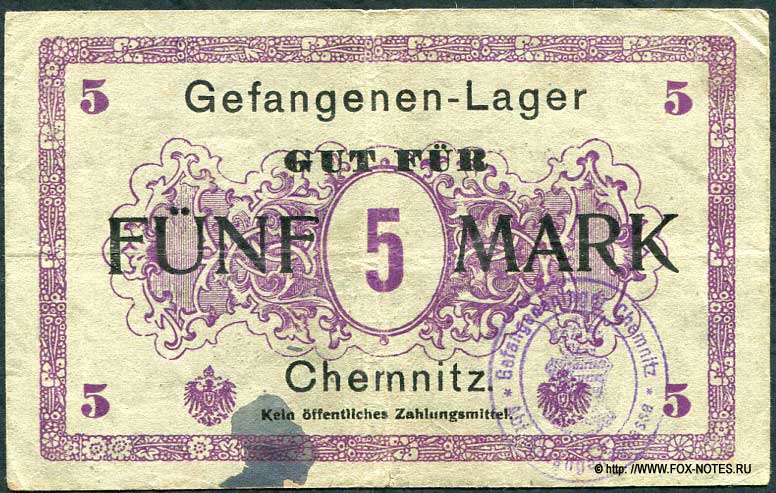 Gefangenenlager Chemnitz 5 Mark