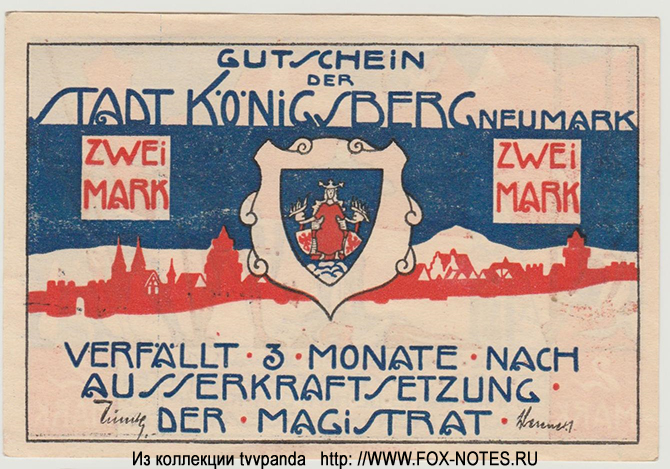 Stadt Königsberg in der Neumark 2 Mark