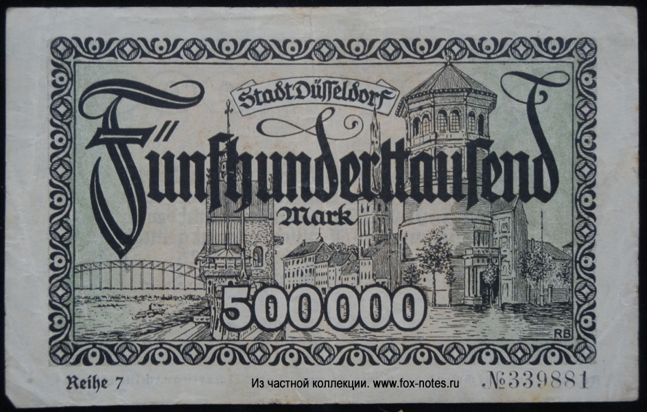 Stadt Düsseldorf 500000 Mark 1923