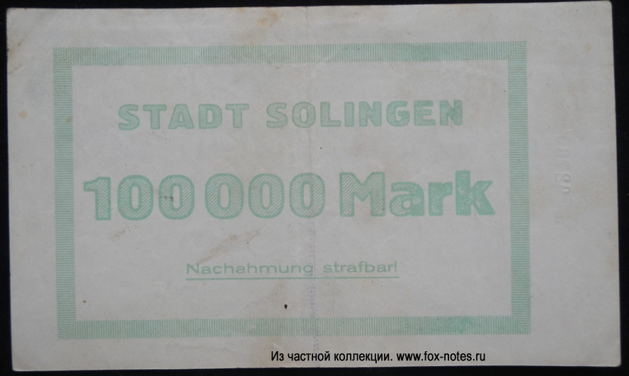 Stadt Solingen 100000 Mark 1923
