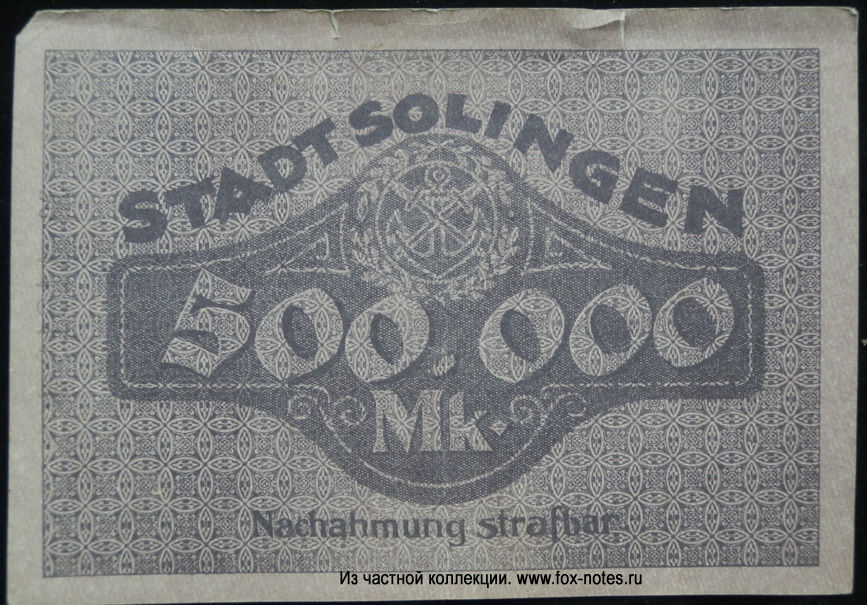 Stadt Solingen 500.000 Mark 1923