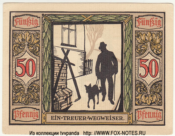  Deutscher Verein für Sanitätshunde Oldenburg 50 Pfennig 1921 Notgeld