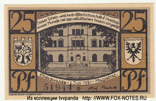 Stadt Eberswalde 25 Pfennig 1921
