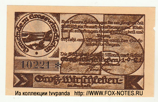 Gemeinde Groß Wirschleben 25 Pfennig 1921