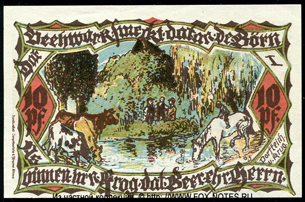 Notgeld der Gemeinde Groß Flottbek 10 Pfennig 1921