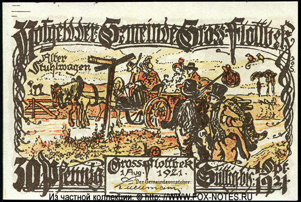 Notgeld der Gemeinde Groß Flottbek 30 Pfennig 1921