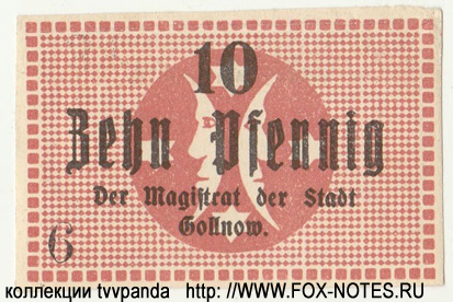 Stadtgauptkasse Gollnow 10 Pfennig 1917