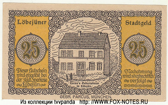 Stadt Löbejün 25 Pfennig 1920 Notgeld