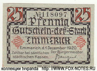 Emmerich. 25 Pfennig. 1920.