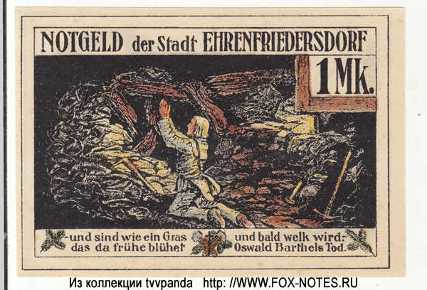 Notgeld der Stadt Ehrenfriedersdorf. 1 Mark 1921.