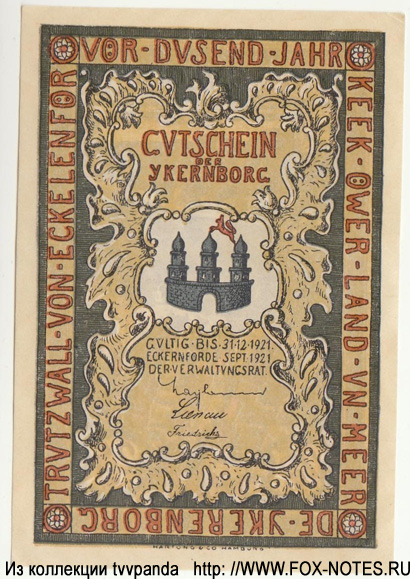 Verwaltuhgsrat der Ykernburg 50 pfennig 1921