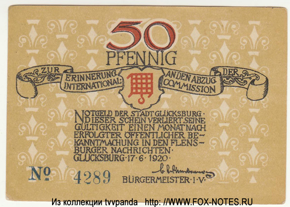 Stadt Glücksburg 50 Pfennig 1920