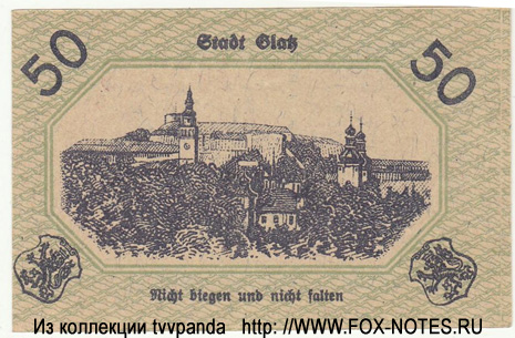 Stadt Glatz 50 Pfennig 1918 Notgeld