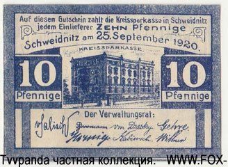 Kreissparkasse Schweidnitz 10 Pfennig 192. NOTGELD