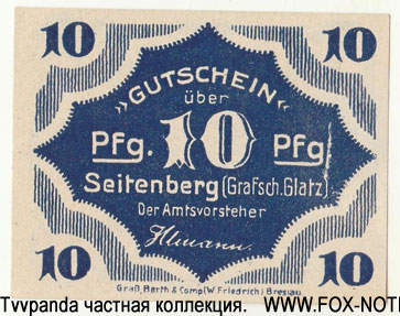 Amt Seitenberg 10 Pfennig 1921