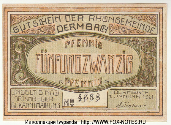 Gemeinde Dermbach  25 Pfennig 1921