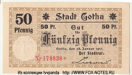 Stadt Gotha 50 Pfennig 1917 (Notgeld)