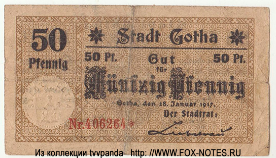 Stadt Gotha 50 Pfennig 1917