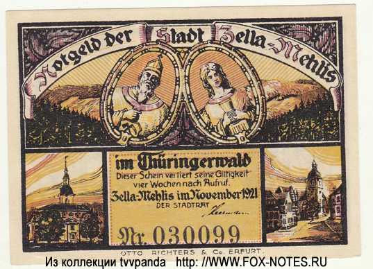 Notgeld der Stadt Zella-Mehlis. 10 Pfennig. November 1921.