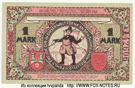Bielefeld 1 Mark 1921 Notgeld