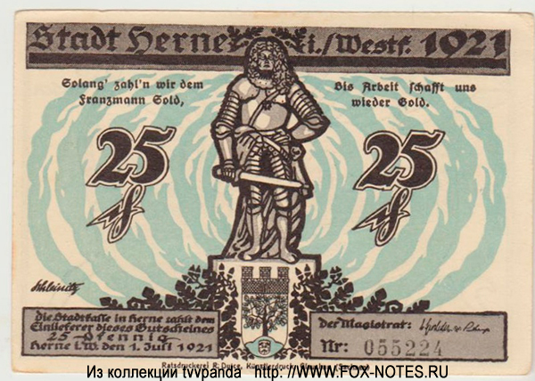 Stadt Herne 25 Pfennig 1921