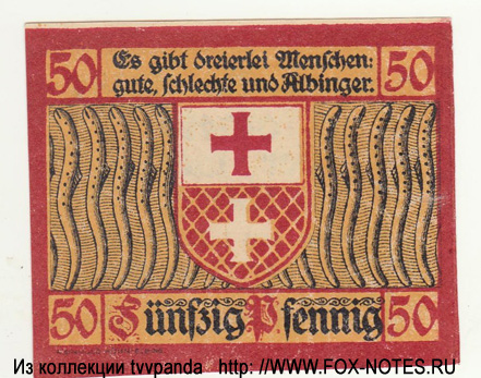 Notgeld der Stadt Elbing. 50 Pfennig. 1. März 1921.