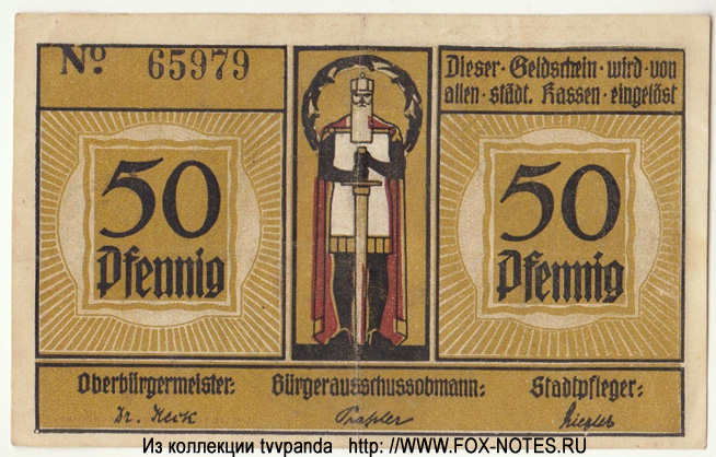 Stadt Göppingen Kriegs Notgeld. 50 Pfennig 1917.