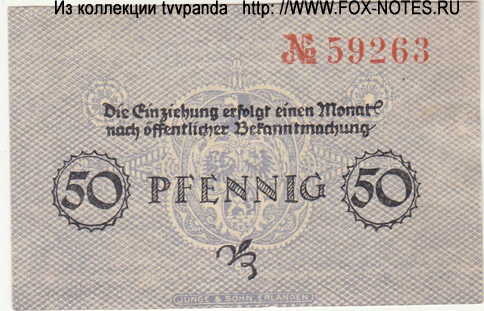 Erlangen 50 Pfennig 1918