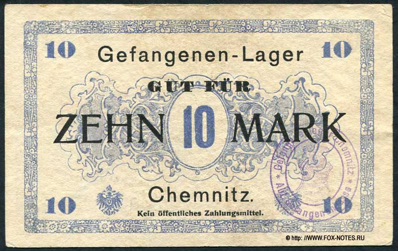 Gefangenen-Lager Chemnitz 10 Mark
