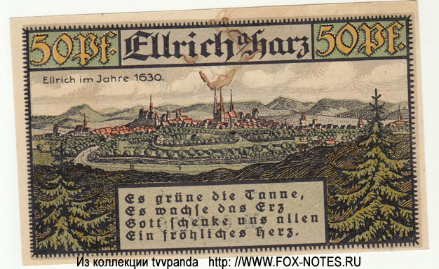 Stadt Ellrich 50 Pfennig 1921 = G