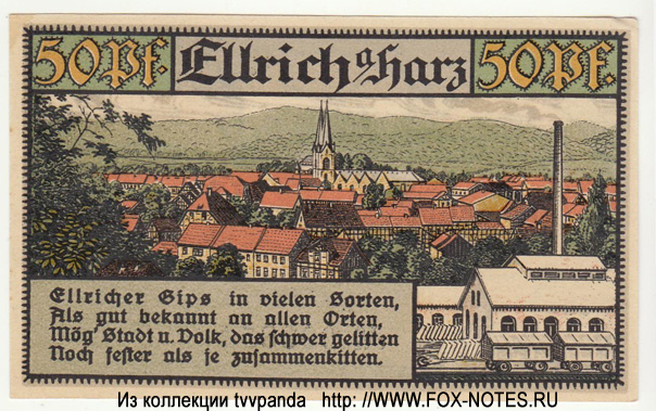 Stadt Ellrich 50 Pfennig 1921 = J