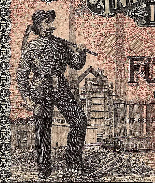 Luxembourg. Banknote 50 marks in 1900.