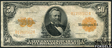 США Gold Certificates 50 долларов 1922 Sign. Speelman White # большой, Печать золотая F Fr1200