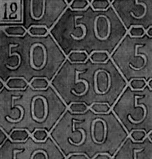   Wertzahl "50" in zwei verschiedenen Stellungen  (50  1920)