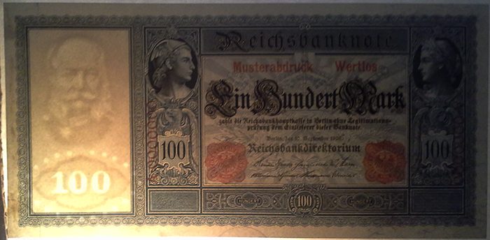 Wasserzeichen Brustbild Kaiser Wilhelm I. (100 Mark "Flotten-Hunderter")