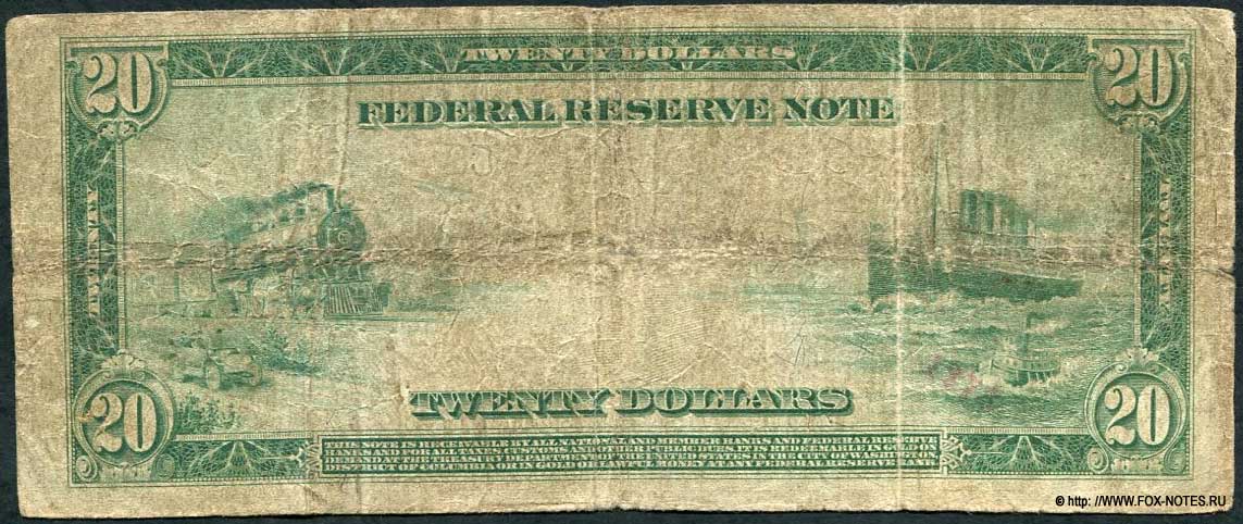 Federal Reserve Note 20 Dollars SERIES OF 1914