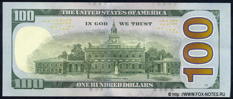 Federal Reserve Note. 100 Dollars. Series of 2013.