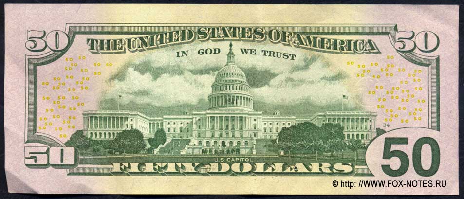 Federal Reserve Note. 50 Dollars. Series of 2013. Gumataotao Rios - Jacob Lew
