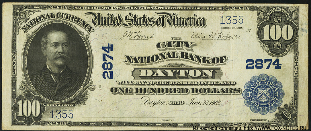 City National Bank of Dayton, Ohio. SERIES OF 1902. 50 Dollars.