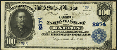 City National Bank of Dayton, Ohio. SERIES OF 1902. 100 Dollars.