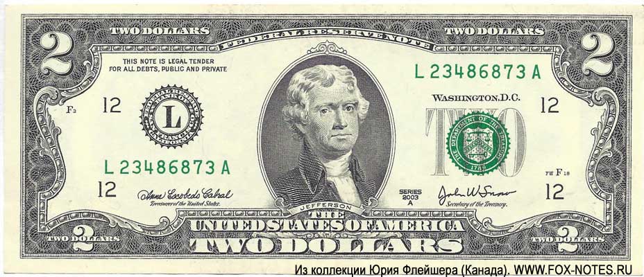    Federal Reserve Notes 2  2003