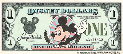 Walt Disney Company SERIES OF 1987. 1 dollar.